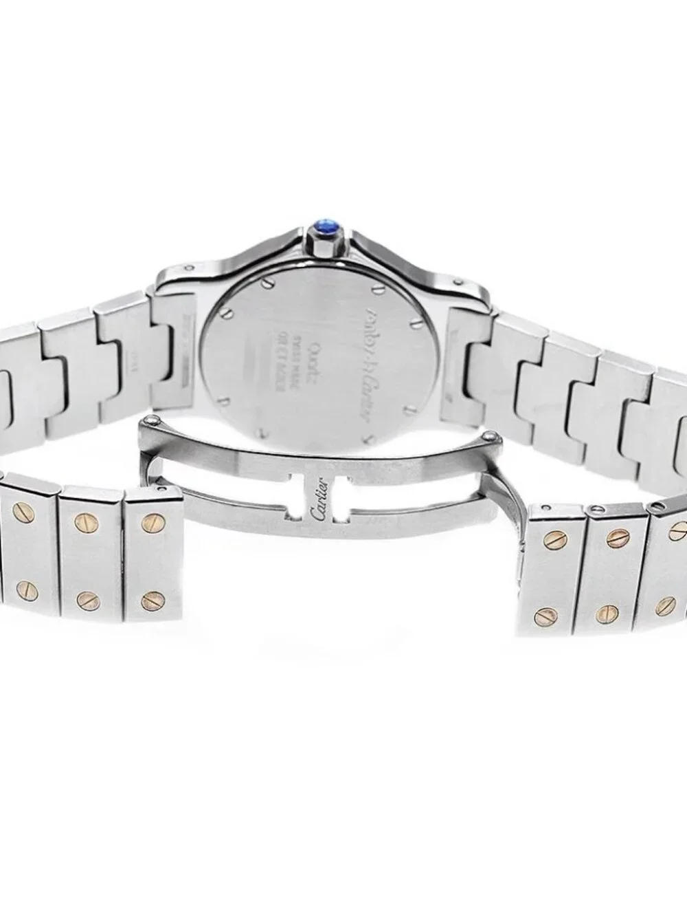 CARTIER Santos Octagon LM W2001583 yellow gold bezel Quartz Men's Watch_973601